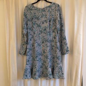 Banana Republic Dress w/ turquoise blue flowers.  10